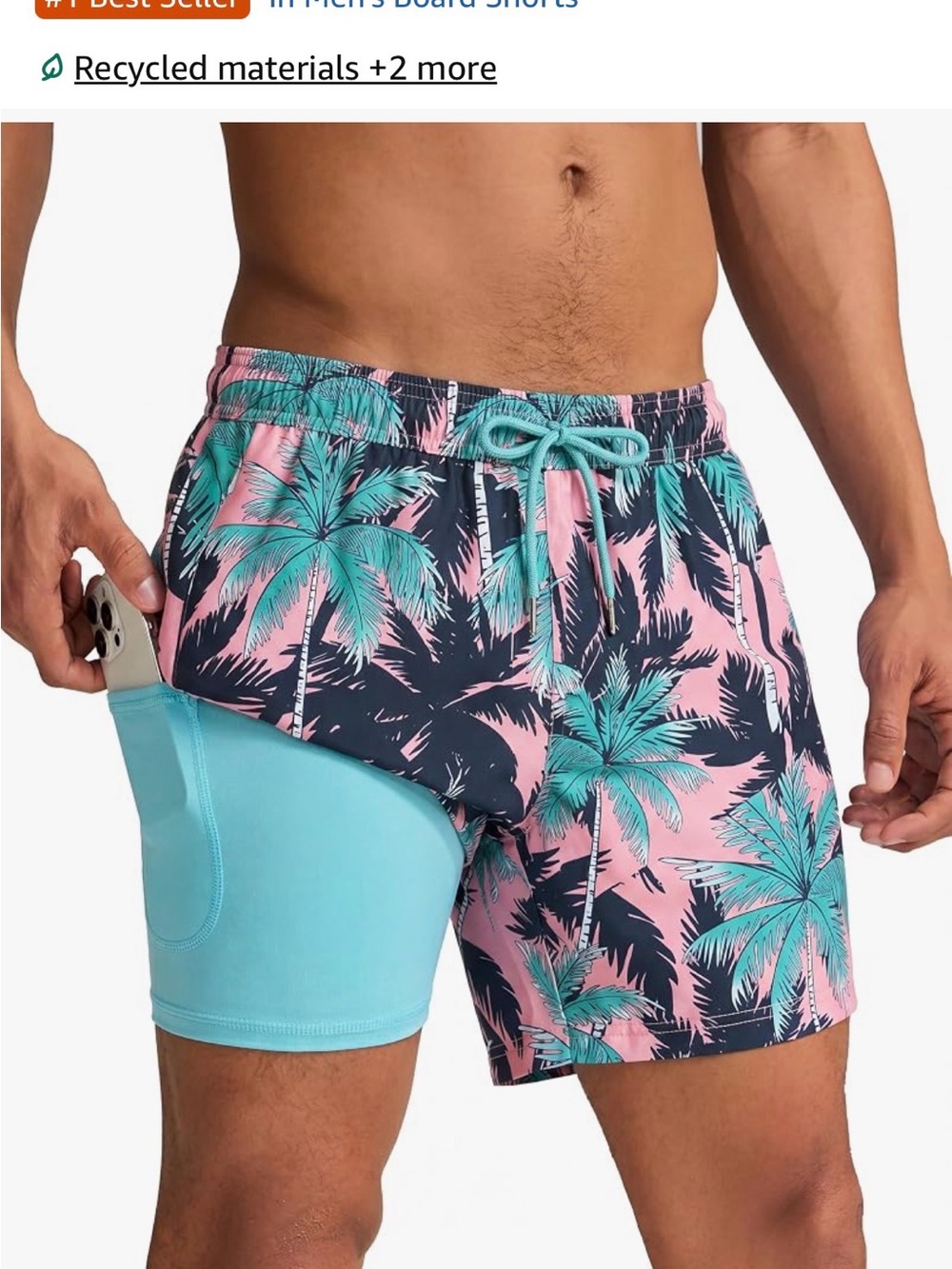 Maamgic Men’s 5.5” 2-in-1 Swim Trunks w/ Compression Liner – Medium NWOT